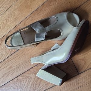 Modern vintage 36 mary janes in gold